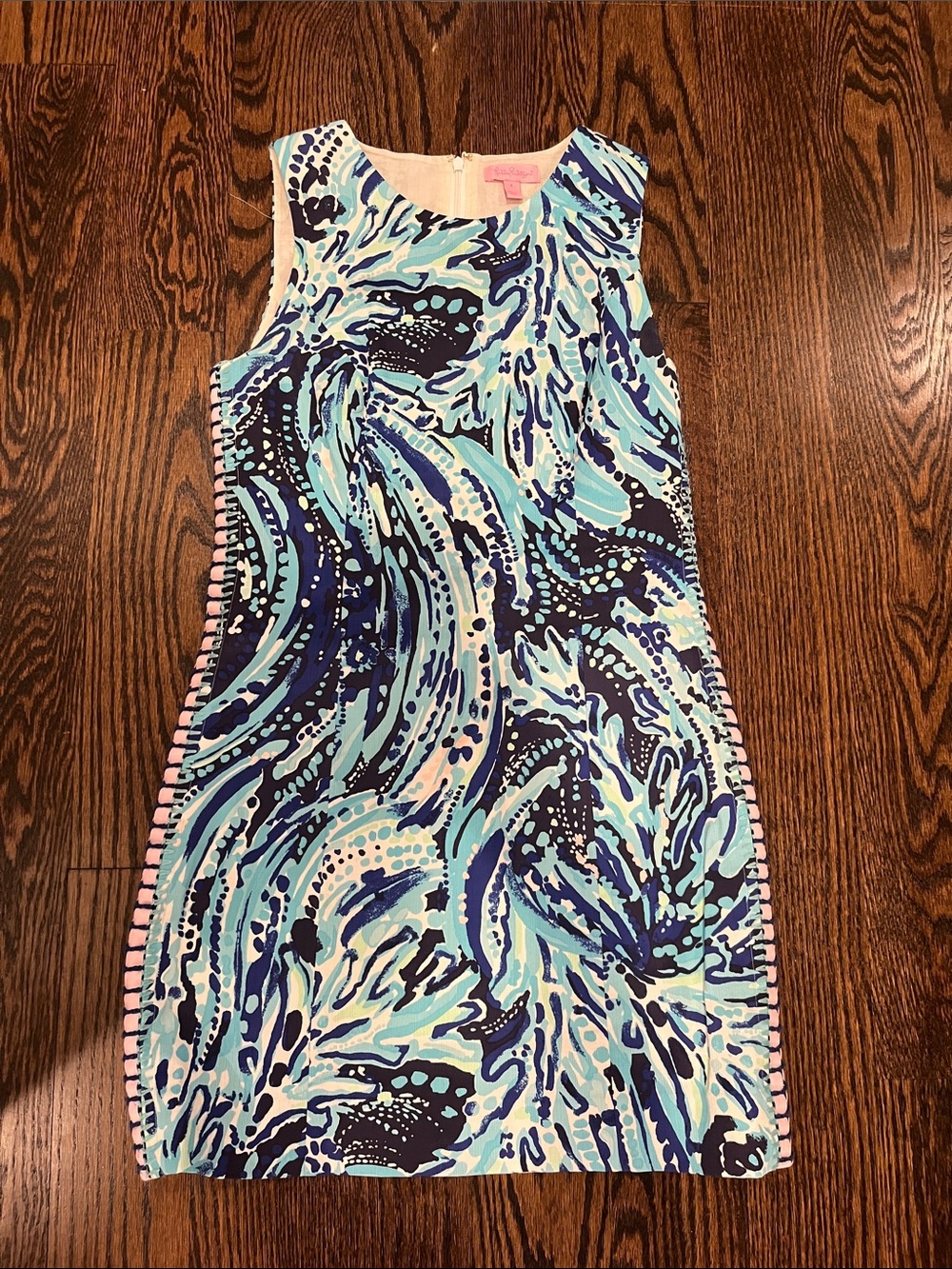 Lilly Pulitzer Blue, Aqua & Navy Abstract Sleeveless Dress